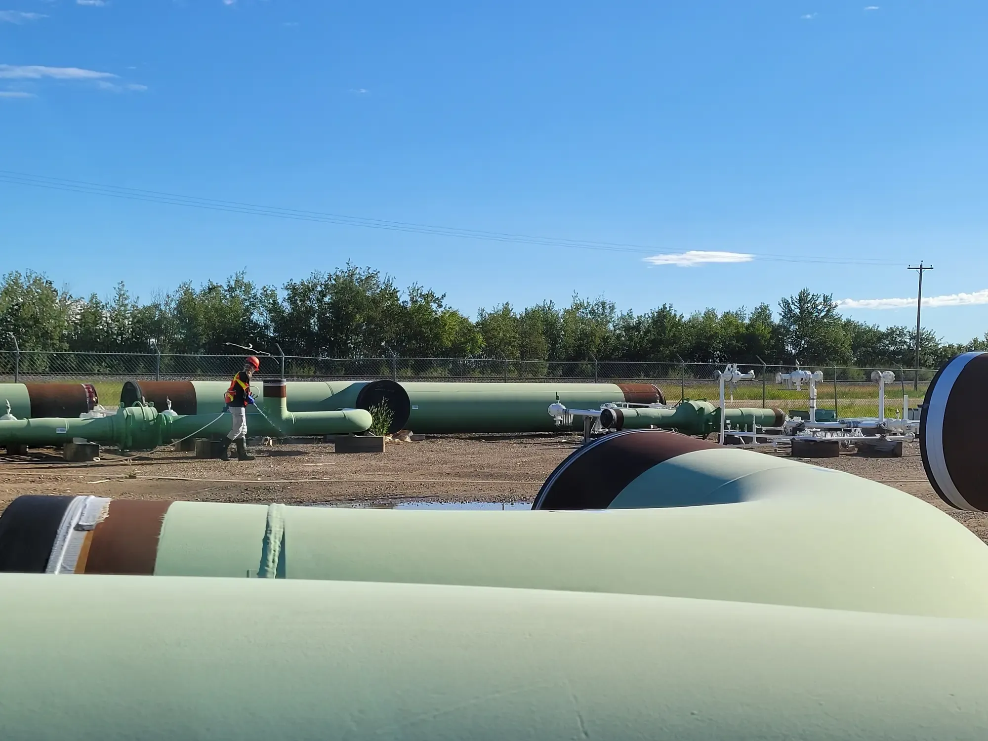 Industrial pipeline site vegetation control