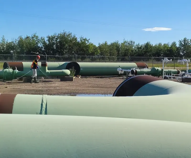 Green Oasis crew performing vegetation control at airport facility